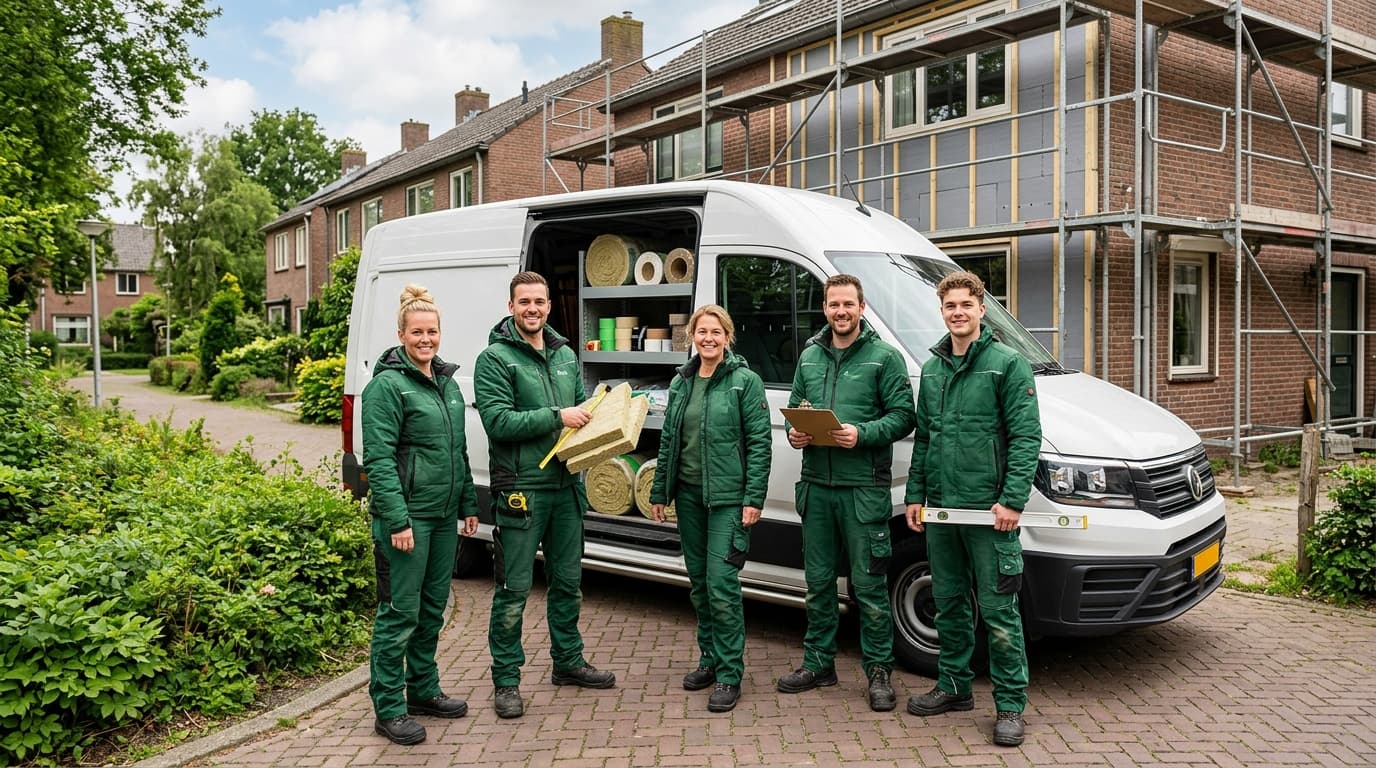 Team van Isolatie Check Nederland tijdens overleg
