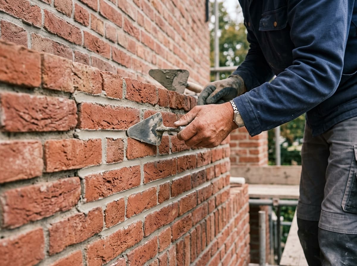 Nieuw voegwerk wordt aangebracht tussen bakstenen